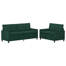 Bankstel 2 pcs Donkergroen Fluweel