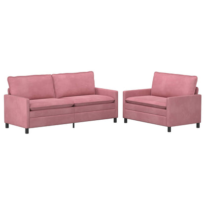 Bankstel 2 pcs Roze Fluweel