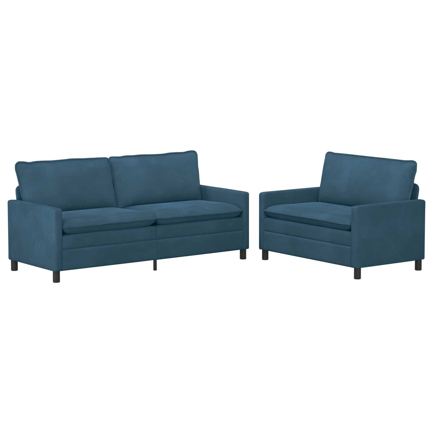 Bankstel 2 pcs Blauw Fluweel