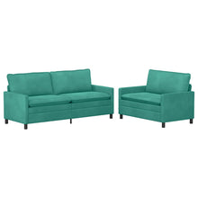 Bankstel 2 pcs Turquoise Fluweel