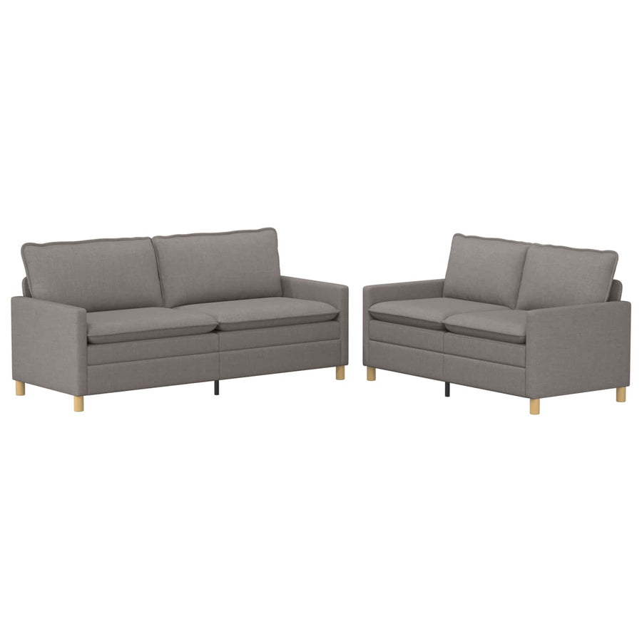 Bankstel 2 st Taupe Stof
