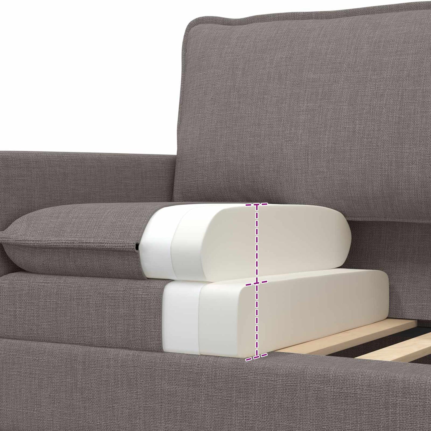 Bankstel 2 st Taupe Stof
