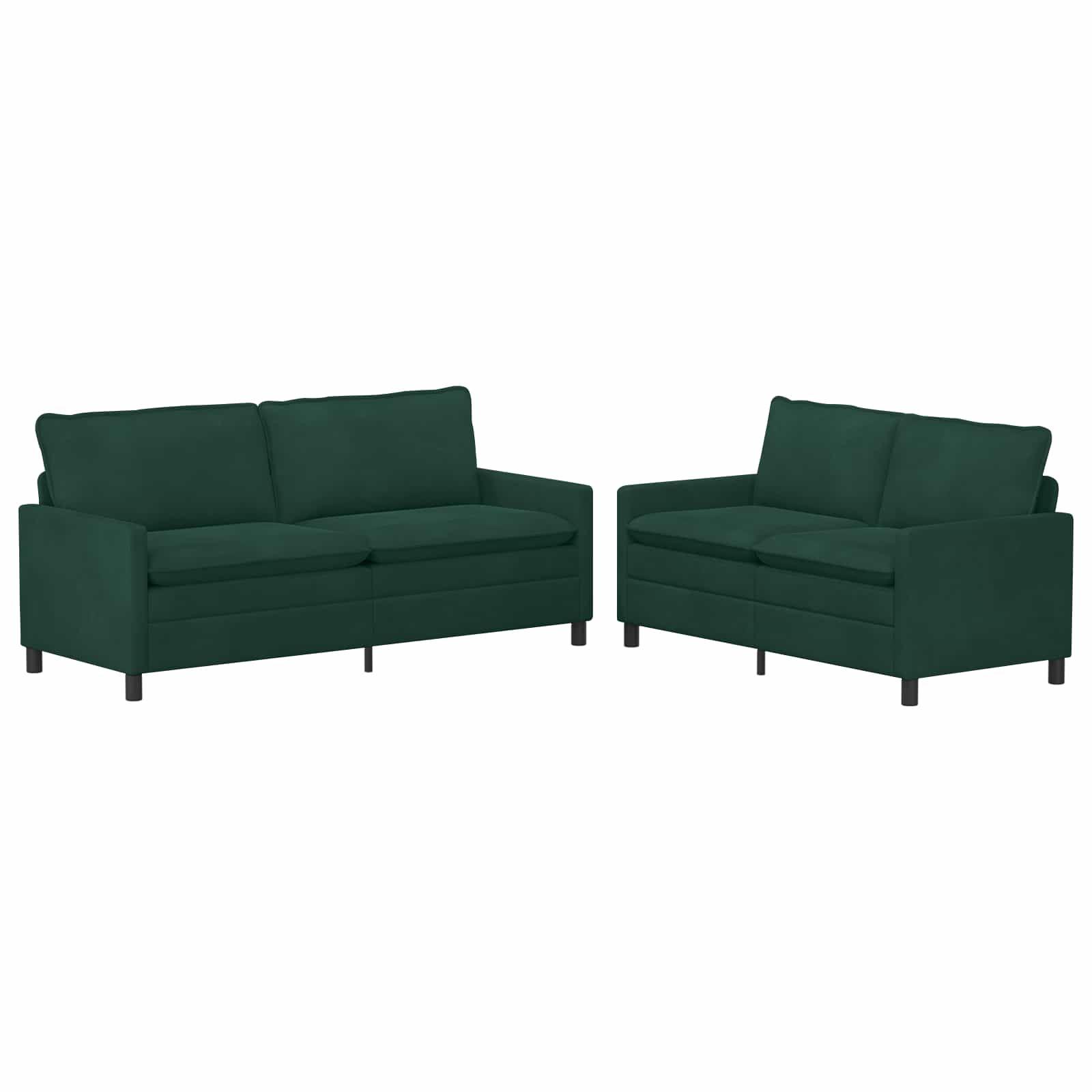 Bankstel 2 pcs Donkergroen Fluweel