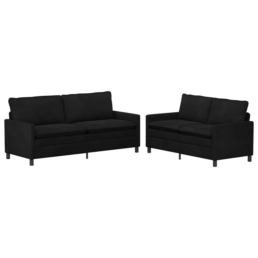 Bankstel 2 pcs Zwart Fluweel