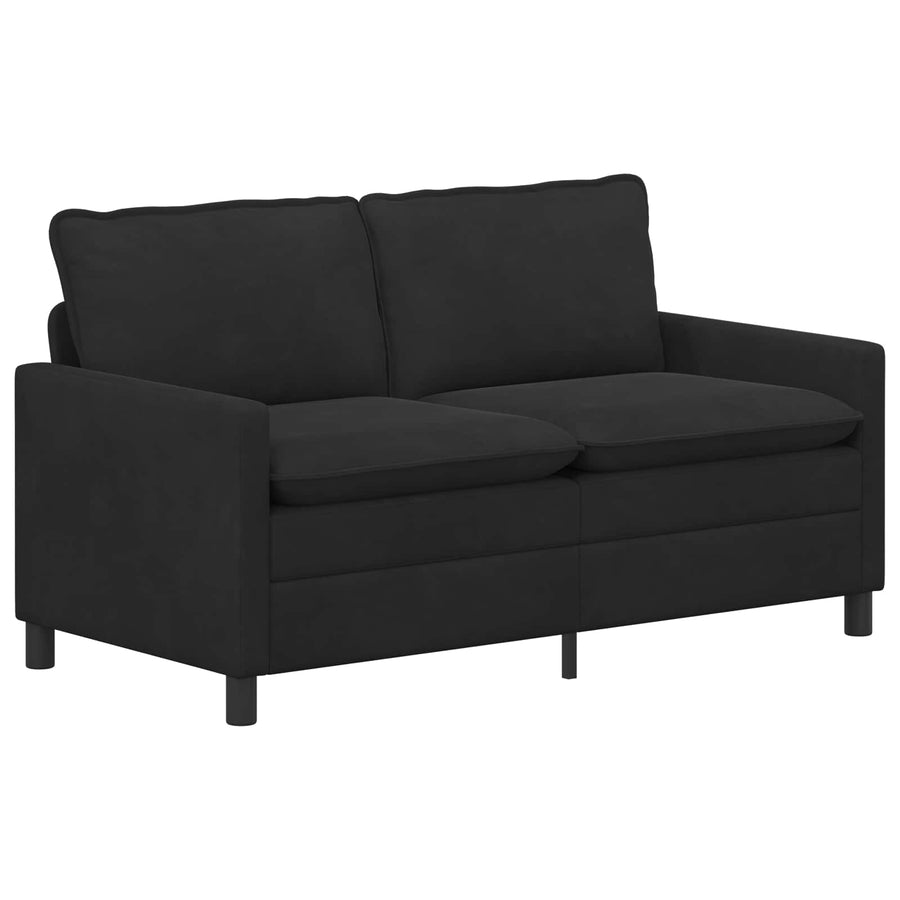 Bankstel 2 pcs Zwart Fluweel
