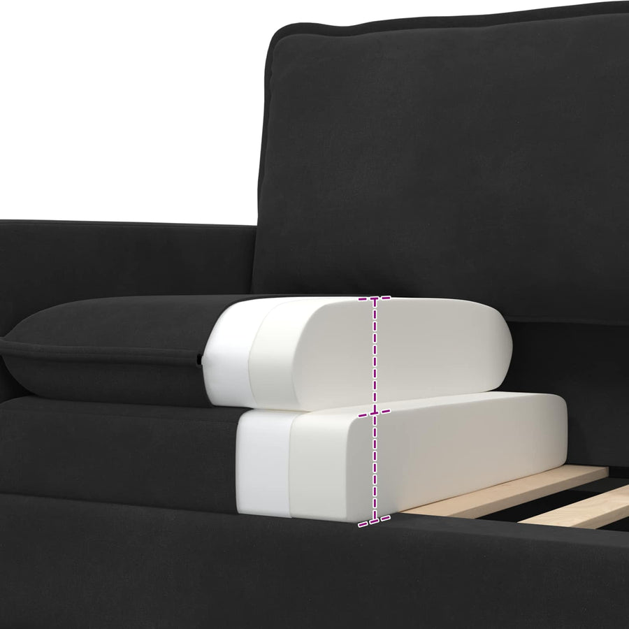 Bankstel 2 pcs Zwart Fluweel