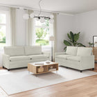 Sofa 2 pcs Cream Velvet