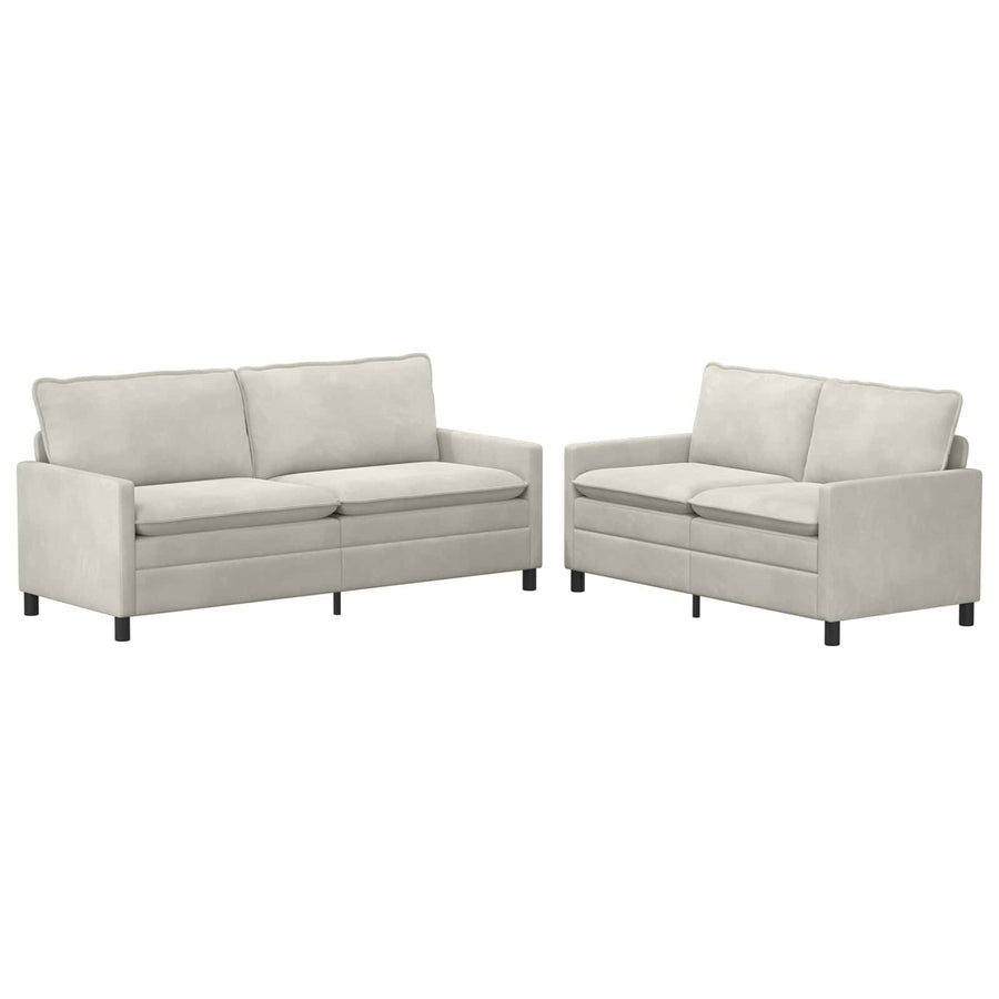 Bankstel 2 pcs Crèmekleurig Fluweel