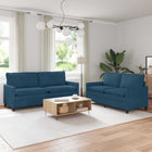 2-piece Blue Velvet Sofa