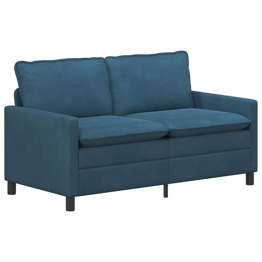 Bankstel 2 pcs Blauw Fluweel