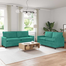 Bankstel 2 pcs Turquoise Fluweel