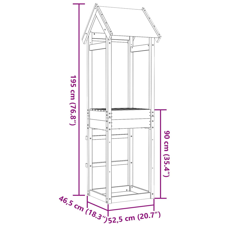 Speeltoren Bruin 52,5 X 46,5 X 195 Cm Massief Douglas Hout Massief douglashout