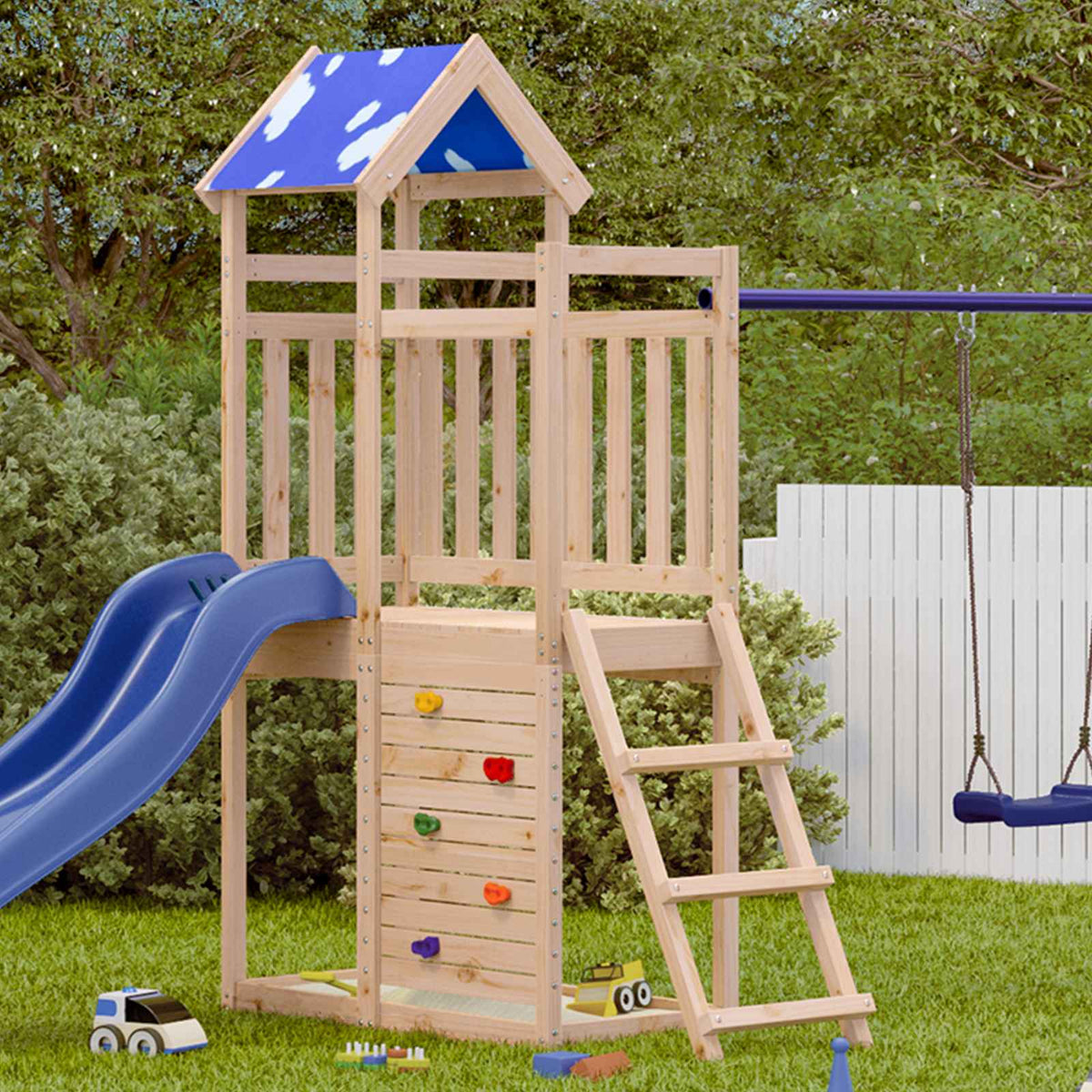 Speeltoren Naturel 110,5 x 52,5 x 215cm Massief grenenhout