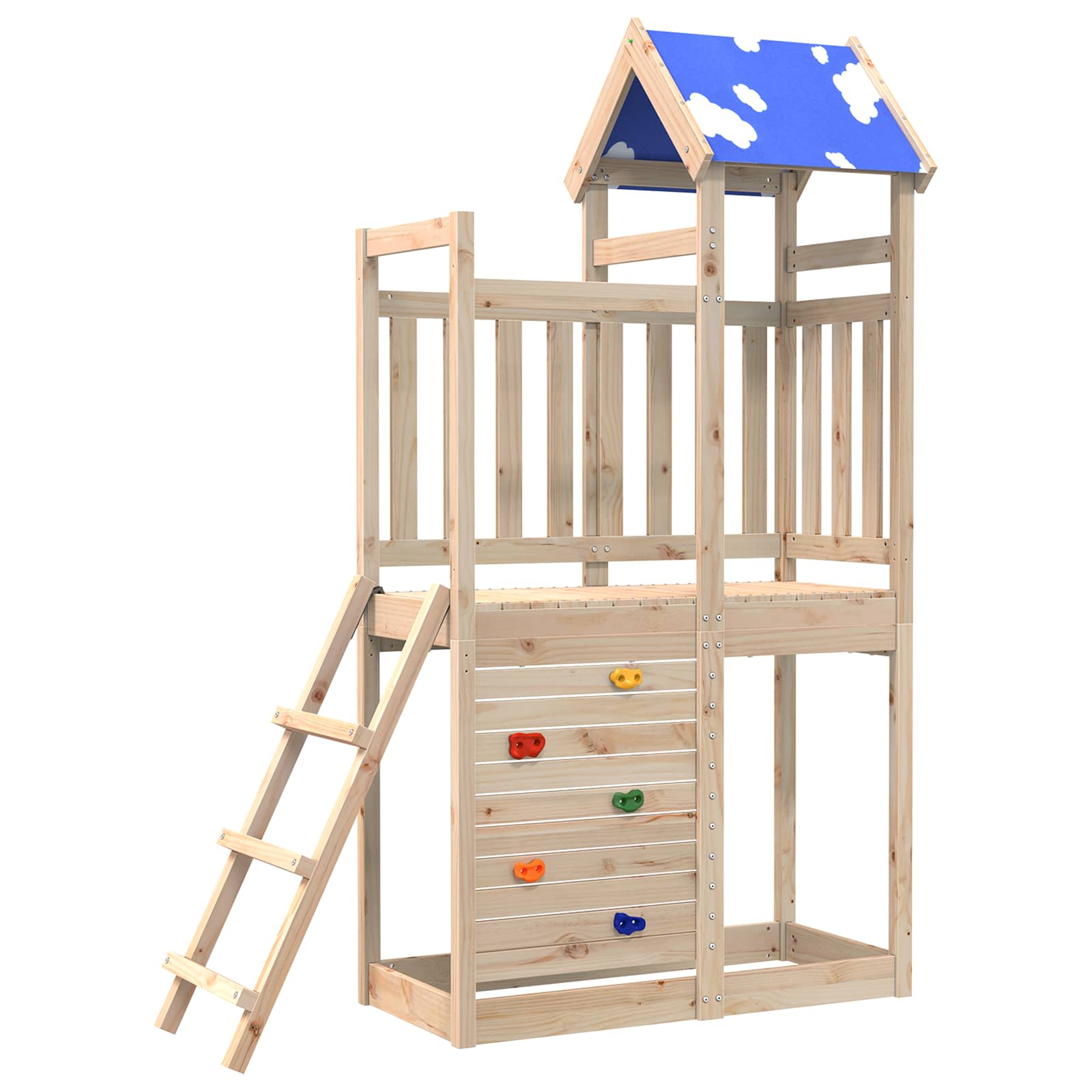 Speeltoren Bruin 110,5 X 52,5 X 215Cm Massief grenenhout