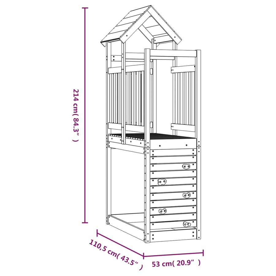 Speeltoren Bruin 53 x 110,5 x 214 cm Massief grenenhout