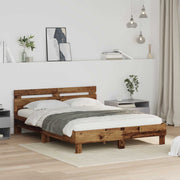 Bed Frame with Headboard Reclaimed Wood 140 x 200 cm Engineered Wood