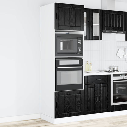 Keukenkast Bewerkt Hout Zwart Eiken 60 x 57 x 207 cm 1x oven kast