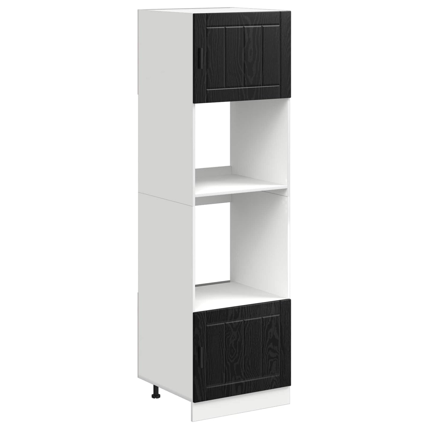 Keukenkast Bewerkt Hout Zwart Eiken 60 x 57 x 207 cm 1x oven kast