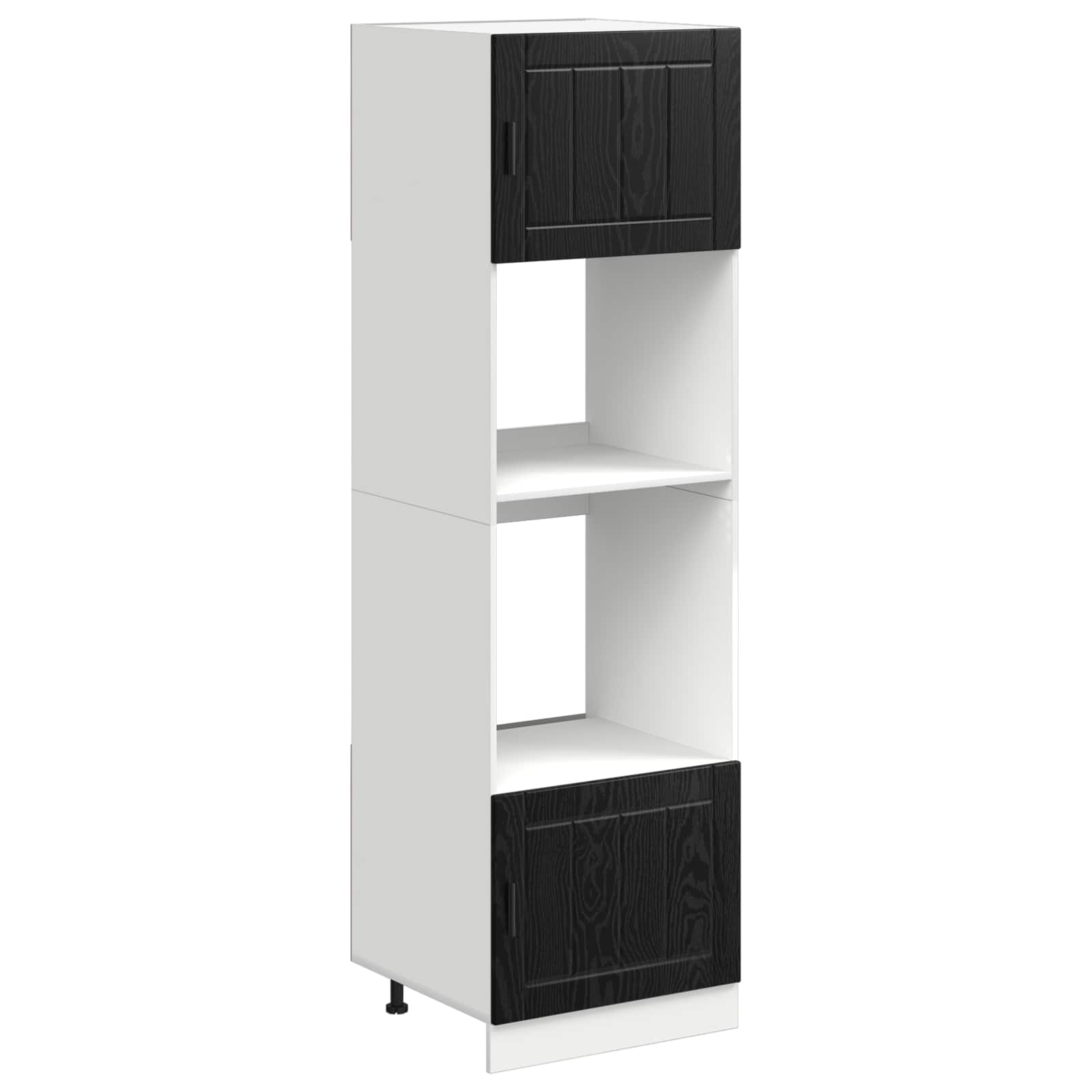 Keukenkast Bewerkt Hout Zwart Eiken 60 x 57 x 207 cm 1x oven kast
