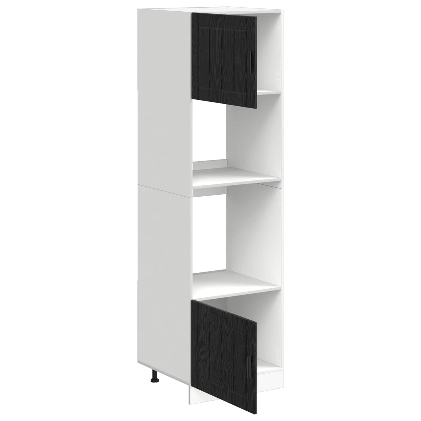Keukenkast Bewerkt Hout Zwart Eiken 60 x 57 x 207 cm 1x oven kast