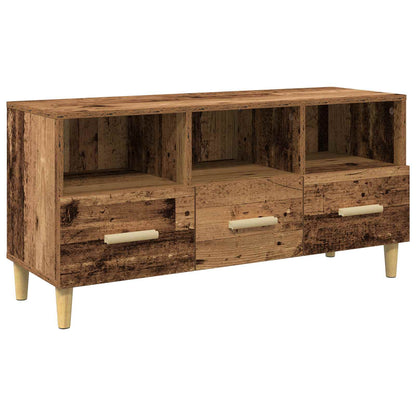 TV-kast met lade Oudhout 102 x 35,5 x 50 cm Bewerkt hout