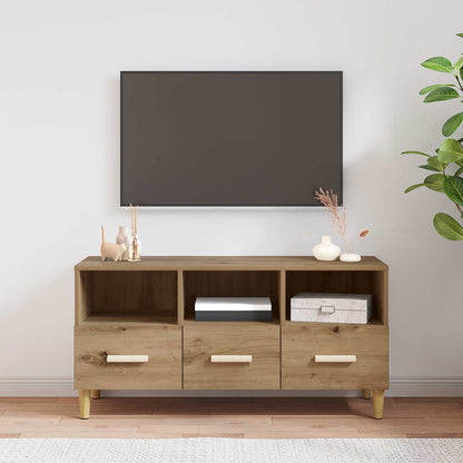 TV-kast Ambachtelijk eiken 102 x 35,5 x 50 cm Bewerkt hout