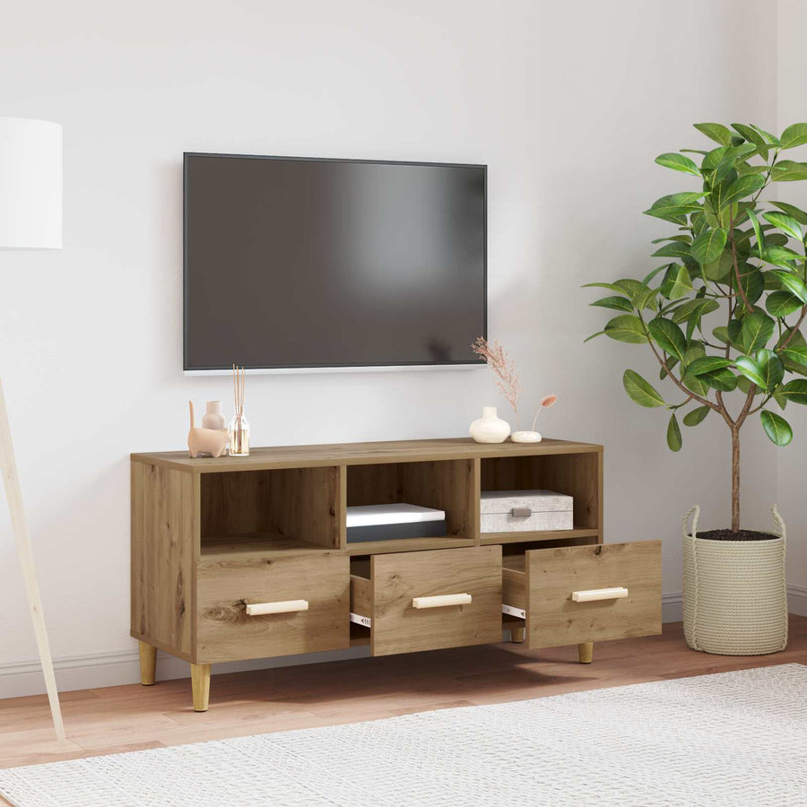 TV-kast Ambachtelijk eiken 102 x 35,5 x 50 cm Bewerkt hout