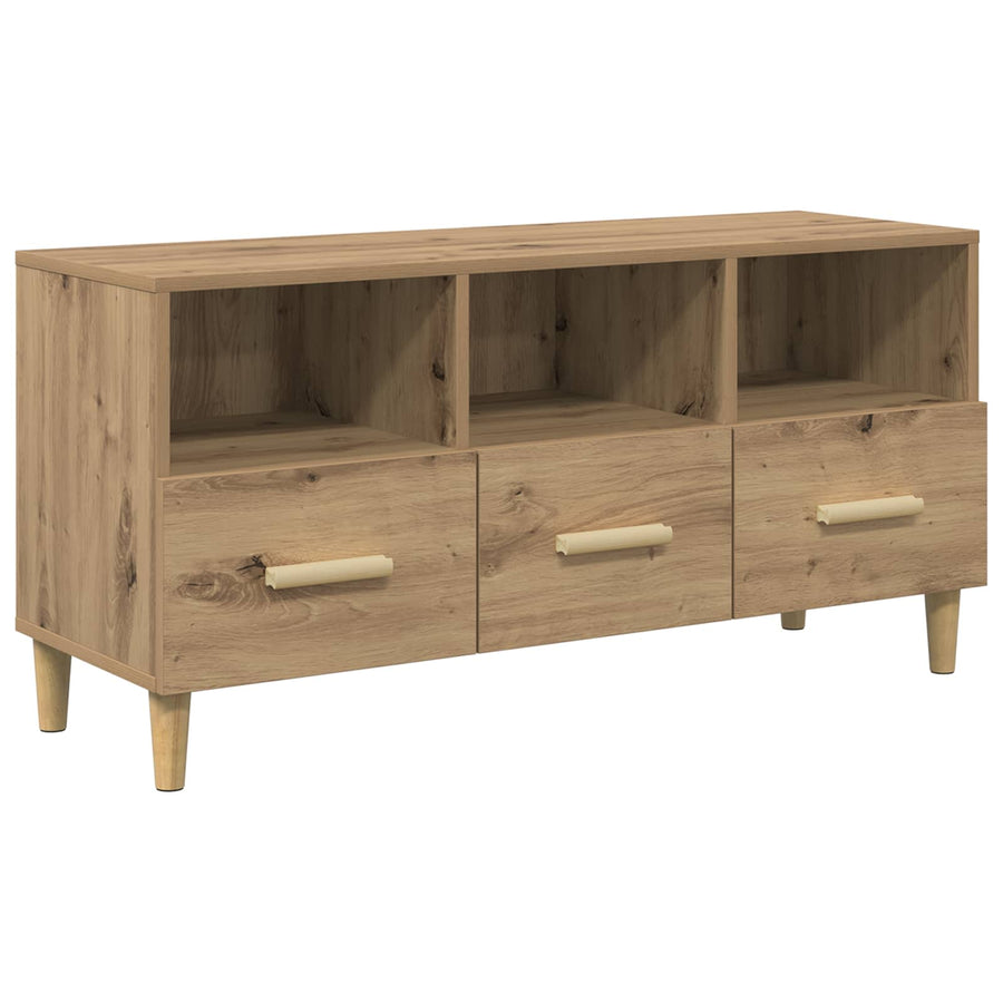 TV-kast Ambachtelijk eiken 102 x 35,5 x 50 cm Bewerkt hout