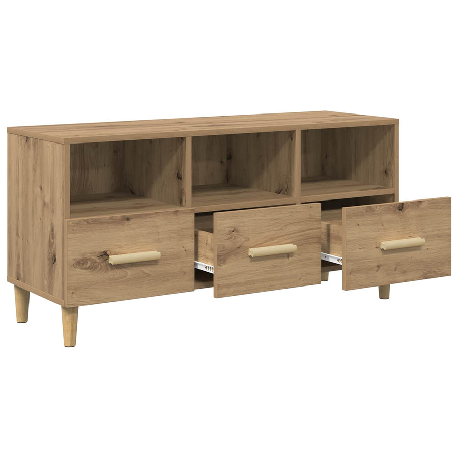 TV-kast Ambachtelijk eiken 102 x 35,5 x 50 cm Bewerkt hout
