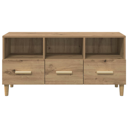 TV-kast Ambachtelijk eiken 102 x 35,5 x 50 cm Bewerkt hout
