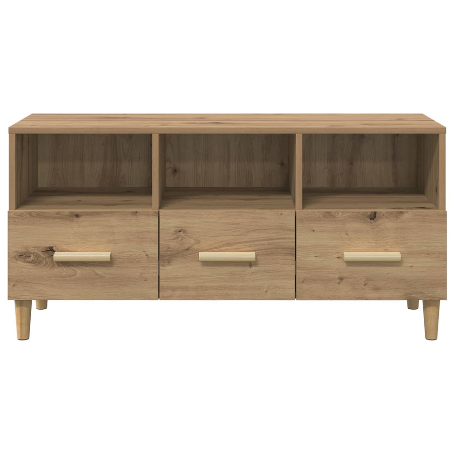TV-kast Ambachtelijk eiken 102 x 35,5 x 50 cm Bewerkt hout