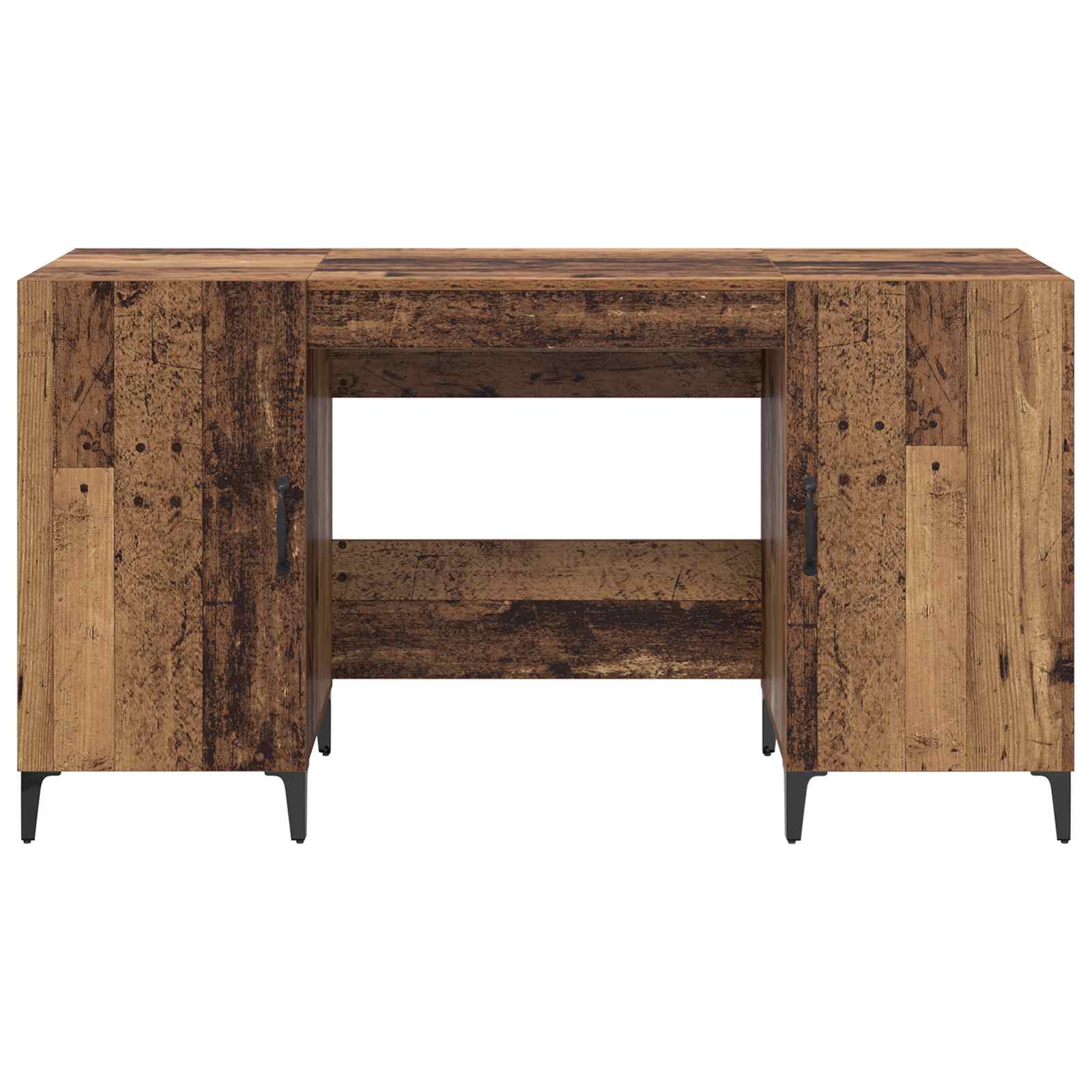 Bureau met opslag Oudhout 140 x 50 x 75 cm Bewerkt hout