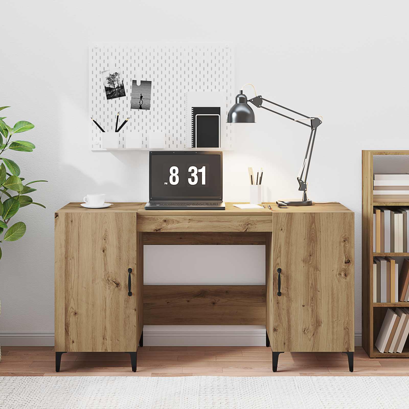 Bureau Ambachtelijk eiken 140 x 50 x 75 cm Bewerkt hout
