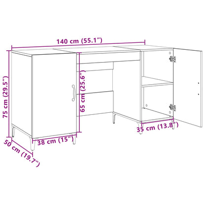 Bureau Ambachtelijk eiken 140 x 50 x 75 cm Bewerkt hout