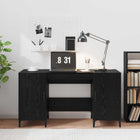 Desk with storage Black Oak 140 x 50 x 75 cm Engineered wood