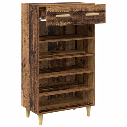Schoenenkast met lade Oudhout 60 x 35 x 105 cm Bewerkt hout