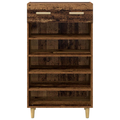 Schoenenkast met lade Oudhout 60 x 35 x 105 cm Bewerkt hout