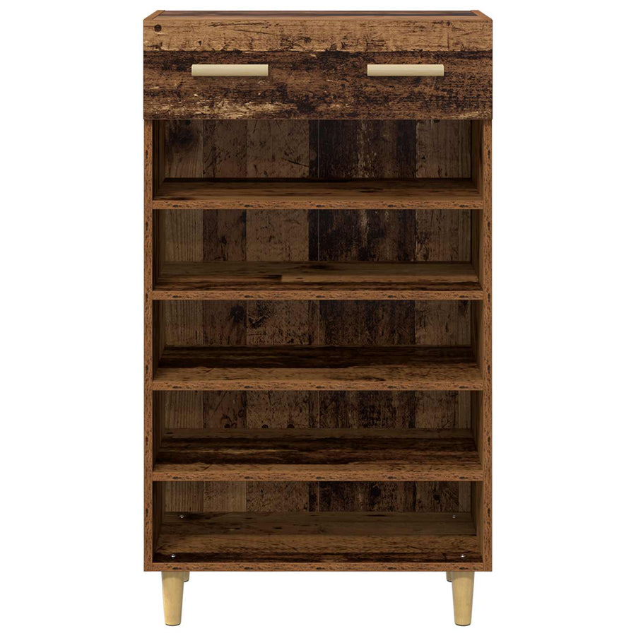 Schoenenkast met lade Oudhout 60 x 35 x 105 cm Bewerkt hout