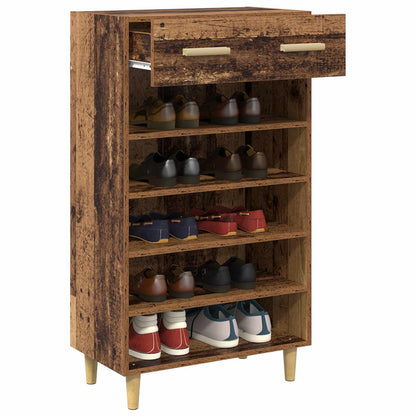 Schoenenkast met lade Oudhout 60 x 35 x 105 cm Bewerkt hout