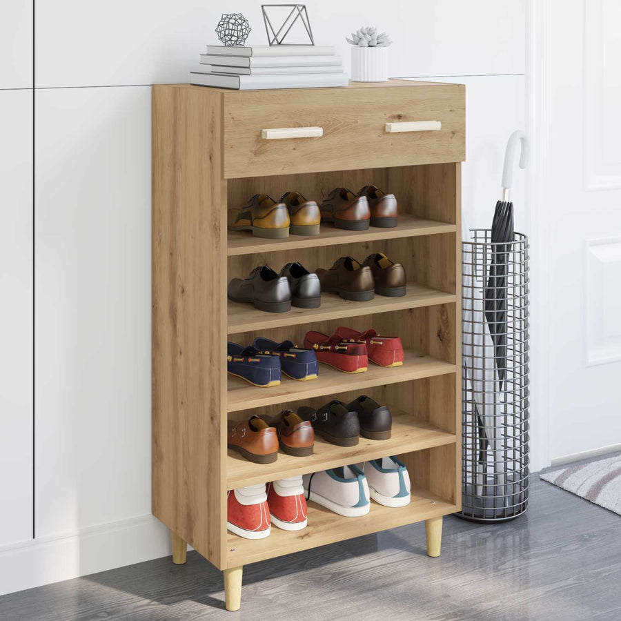 Schoenenkast Ambachtelijk eiken 60 x 35 x 105 cm Bewerkt hout