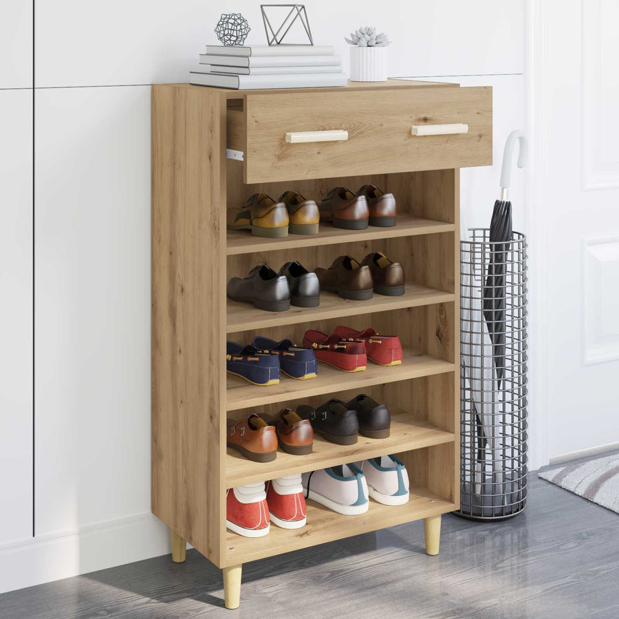 Schoenenkast Ambachtelijk eiken 60 x 35 x 105 cm Bewerkt hout