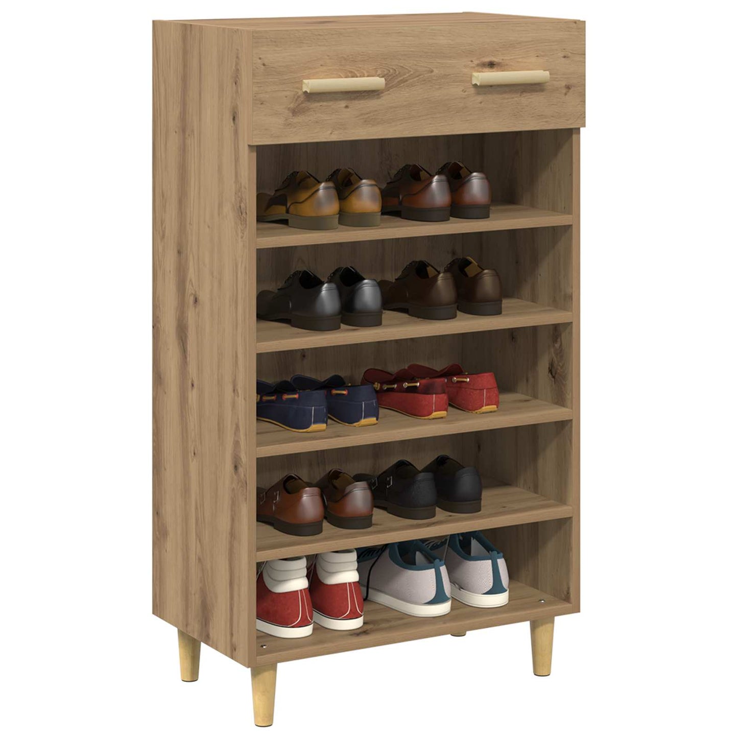 Schoenenkast Ambachtelijk eiken 60 x 35 x 105 cm Bewerkt hout
