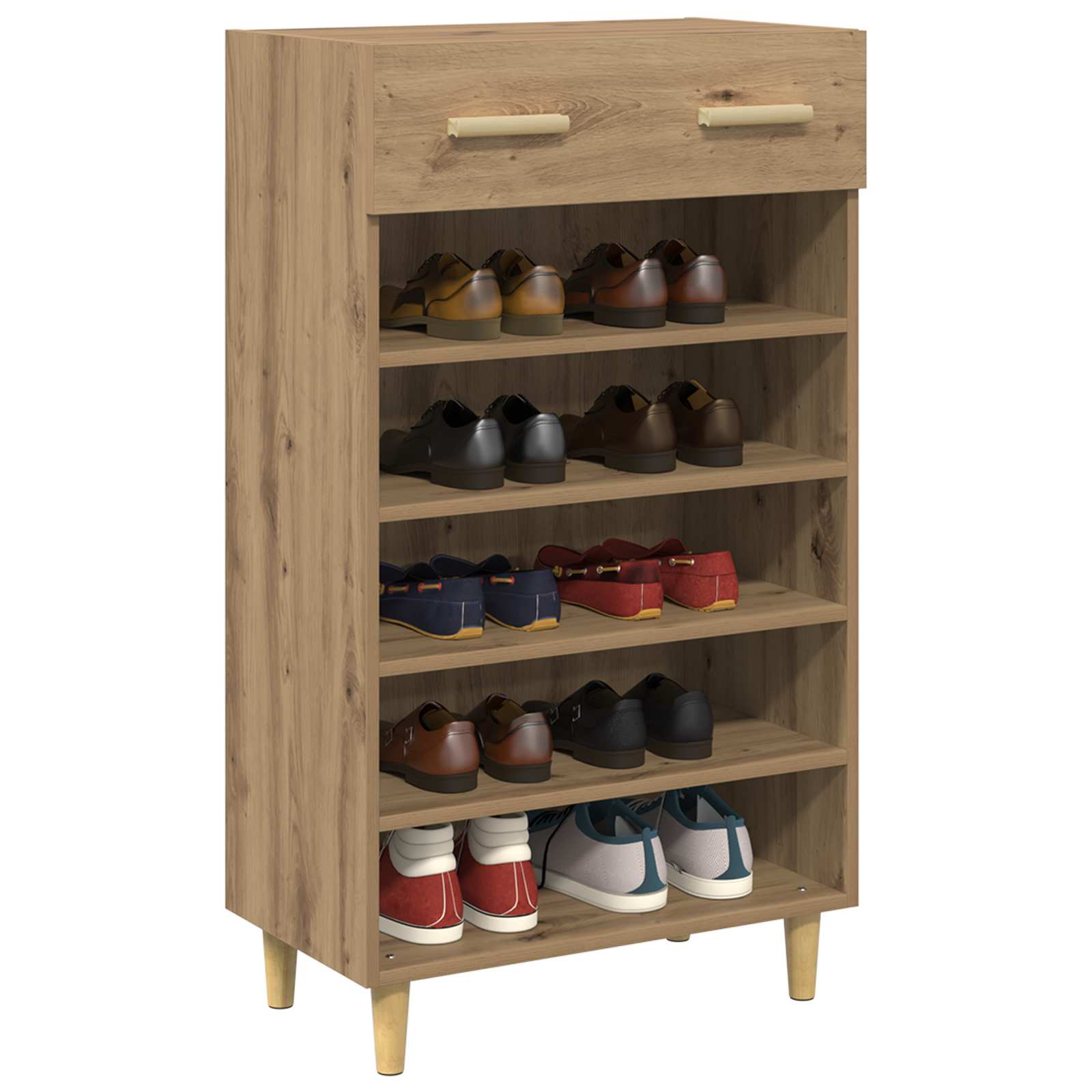 Schoenenkast Ambachtelijk eiken 60 x 35 x 105 cm Bewerkt hout