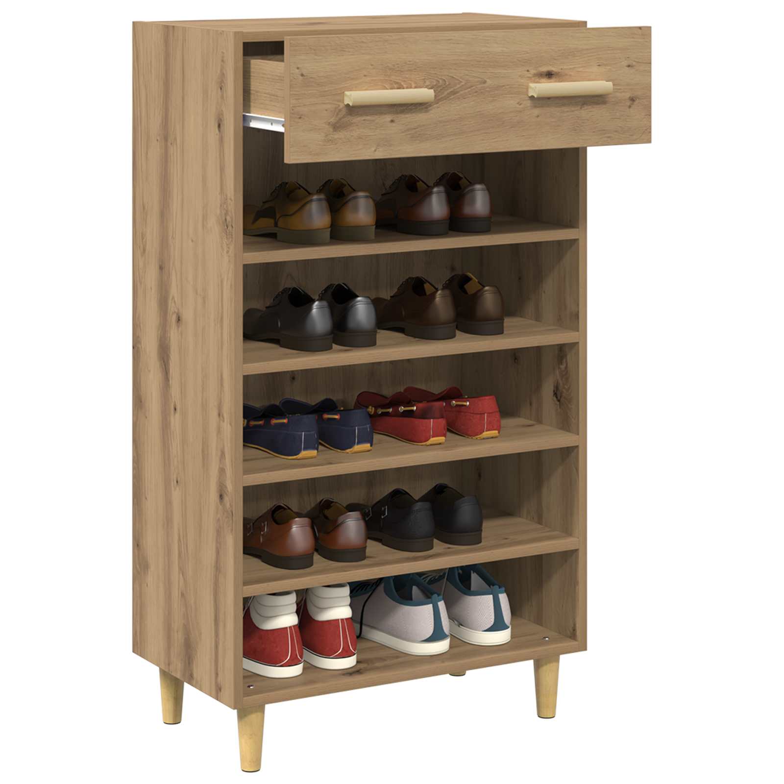 Schoenenkast Ambachtelijk eiken 60 x 35 x 105 cm Bewerkt hout