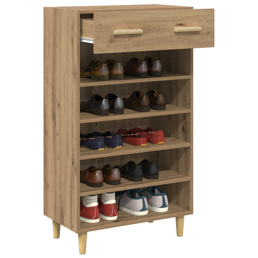 Schoenenkast Ambachtelijk eiken 60 x 35 x 105 cm Bewerkt hout