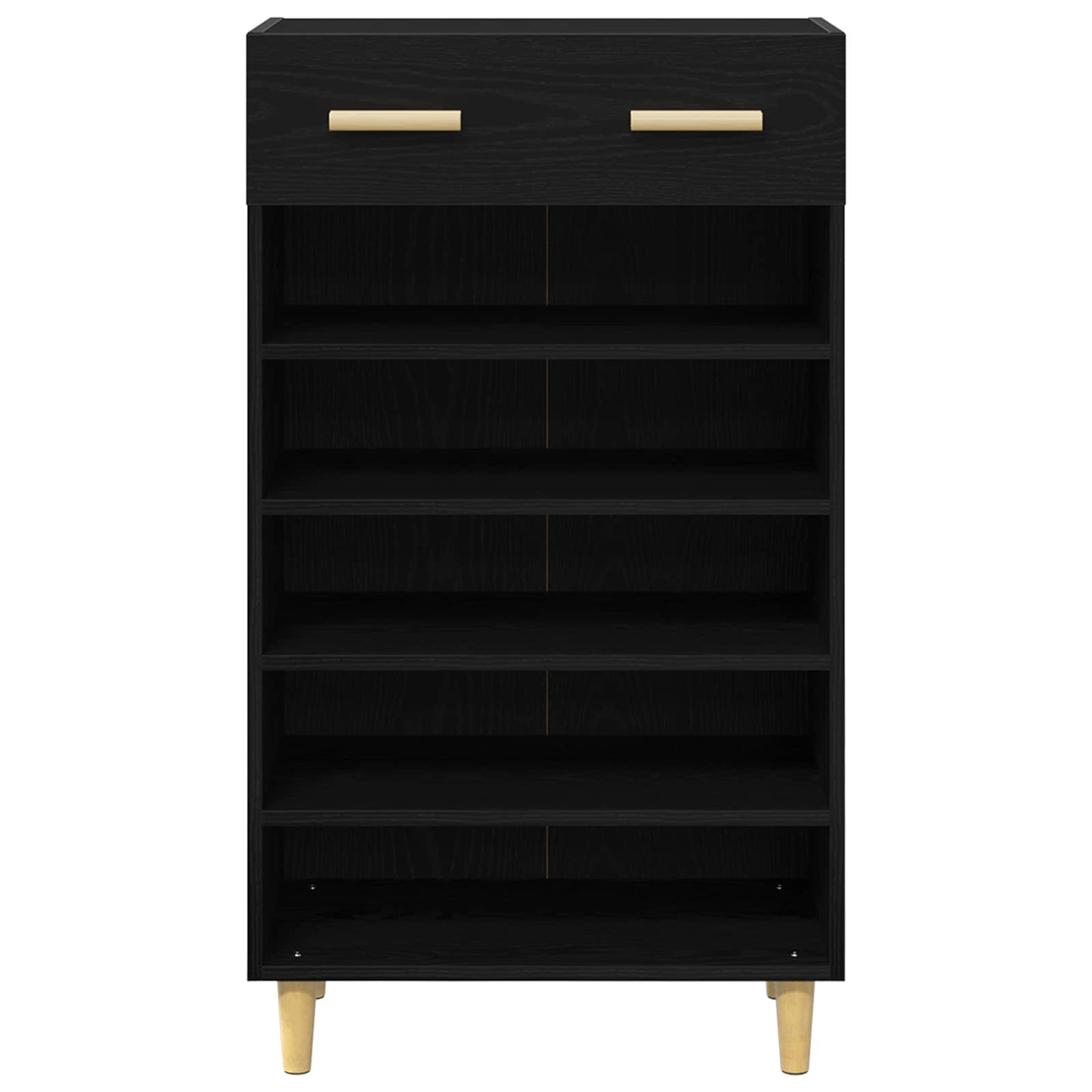 Schoenenkast met lade Zwart Eiken 60 x 35 x 105 cm Bewerkt hout