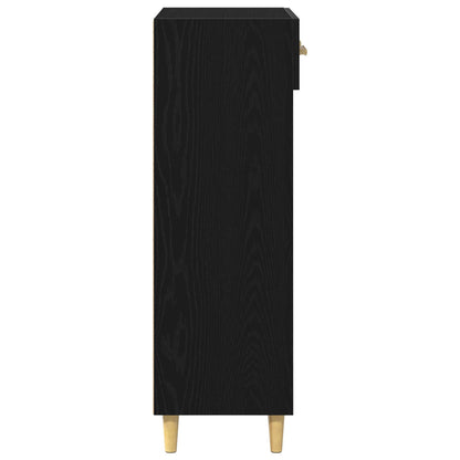Schoenenkast met lade Zwart Eiken 60 x 35 x 105 cm Bewerkt hout
