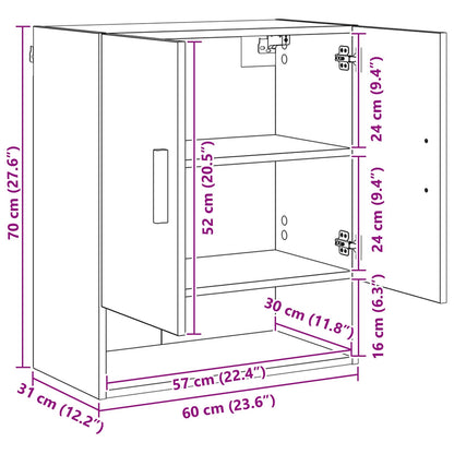 Wandkast Ambachtelijk eiken 60 x 31 x 70 cm Bewerkt hout