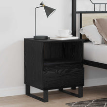 Bed kast met lade Zwart Eiken 40 x 35 x 50 cm Bewerkt hout