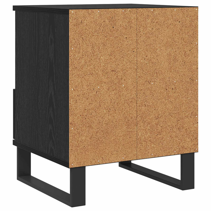 Bed kast met lade Zwart Eiken 40 x 35 x 50 cm Bewerkt hout